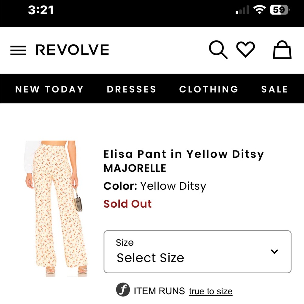 NEW Majorelle Elisa Pant in Yellow Ditsy - Picture 2 of 5